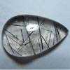 Huge size - 20x32 mm - Really Nice Quality Natural Black Rutilated Quartz - Tear Drop Cabochon Nice Clear High QUALITY